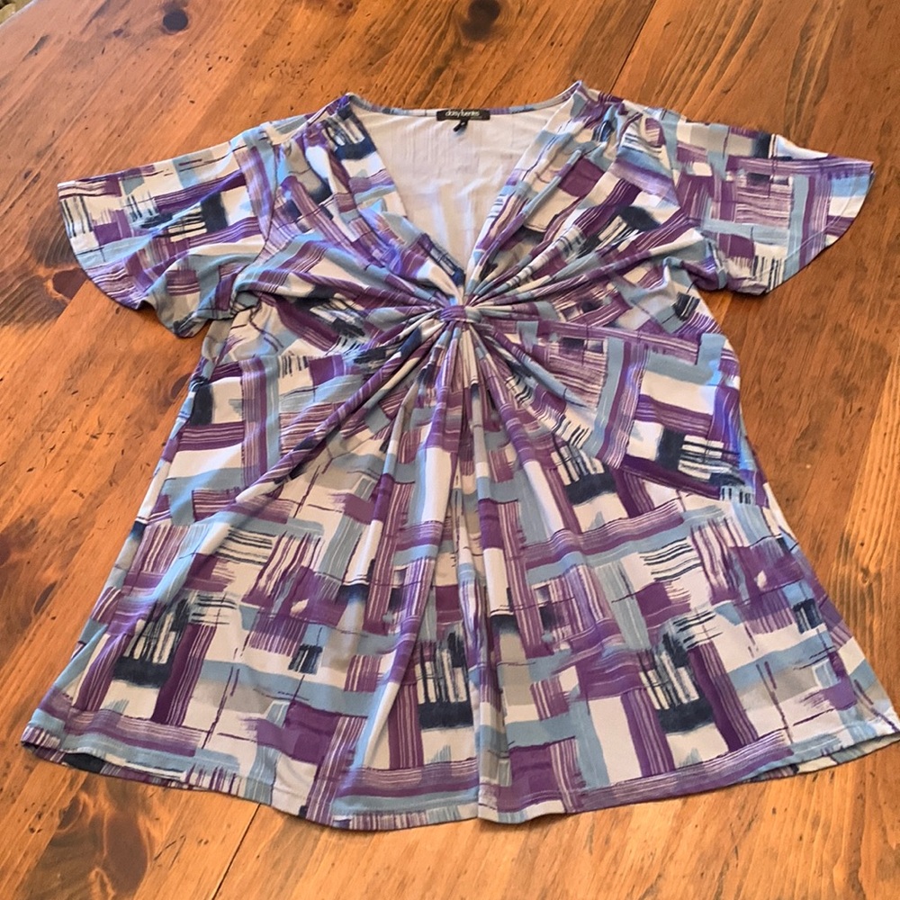 Daisy Fuentes Top Blue & Purple Size PL